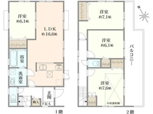 【神奈川県/横浜市青葉区つつじが丘】横浜市青葉区つつじが丘　新築戸建2号棟 間取り図