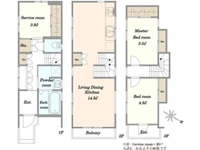 【東京都/世田谷区千歳台】世田谷区千歳台5丁目　中古戸建 間取り図