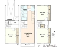 【東京都/世田谷区南烏山】世田谷区南烏山1丁目　中古戸建 間取り図