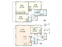 【東京都/中野区上鷺宮】中野区上鷺宮2丁目　戸建 間取り図