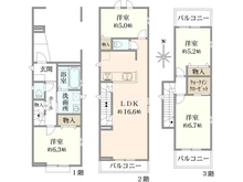 【東京都/板橋区舟渡】板橋区舟渡2丁目新築戸建　2号棟（全3棟） 間取り図