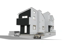 【東京都/練馬区小竹町】練馬区小竹町1丁目　新築分譲住宅　1号棟【全2棟】 完成予想図：図面を基に描き起したもので、実際とは多少異なる場合があります。
手前側【全2棟】