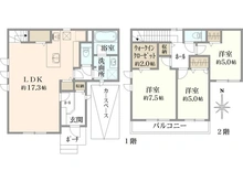 【東京都/練馬区富士見台】練馬区富士見台4丁目　新築戸建1号棟（全15棟） 間取り図