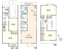 【東京都/世田谷区代田】世田谷区代田3丁目　戸建 間取り図