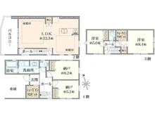 【東京都/世田谷区上北沢】上北沢五丁目　新築分譲住宅 間取り図