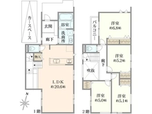 【東京都/町田市成瀬台】町田市成瀬台2丁目　新築戸建　1号棟 間取り図