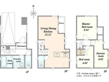 【神奈川県/茅ヶ崎市東海岸北】茅ヶ崎市東海岸北2丁目　中古戸建 間取り図