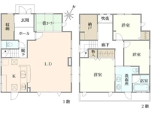 【東京都/調布市西つつじケ丘】調布市西つつじヶ丘2丁目　戸建 間取り図