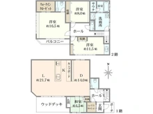 【神奈川県/横浜市都筑区すみれが丘】横浜市都筑区すみれが丘　中古戸建 間取り図