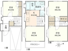 【東京都/大田区大森北】大田区大森北3丁目戸建 間取り図