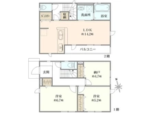 【神奈川県/川崎市高津区千年】高津区千年　新築戸建　1号棟 間取り図