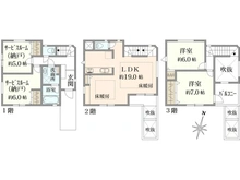 【神奈川県/横浜市鶴見区矢向】横浜市鶴見区矢向4丁目 戸建 間取り図