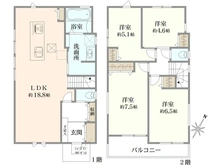 【神奈川県/横浜市青葉区市ケ尾町】青葉区市ケ尾町　新築戸建6号棟 間取り図