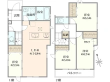 【神奈川県/川崎市高津区千年】高津区千年　新築戸建　2号棟 間取り図