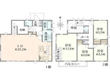 【神奈川県/川崎市高津区梶ケ谷】高津区梶ケ谷6丁目　中古戸建 間取り図