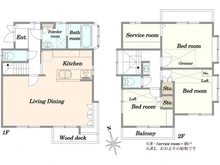 【神奈川県/川崎市高津区諏訪】高津区諏訪3丁目　中古戸建 間取り図