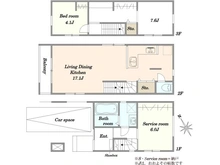 【千葉県/市川市大洲】市川市大洲四丁目新築戸建(1) 間取り図