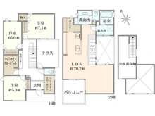 【東京都/武蔵野市吉祥寺北町】武蔵野市吉祥寺北町3丁目　新築戸建て1号棟 間取り図