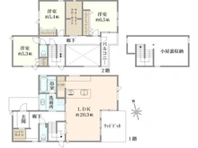 【東京都/武蔵野市吉祥寺北町】武蔵野市吉祥寺北町3丁目　新築戸建て3号棟 間取り図