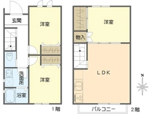 【大阪府/大阪市東成区玉津】大阪市東成区玉津3丁目　中古戸建 間取り図