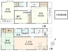【東京都/葛飾区細田】葛飾区細田一丁目　中古戸建 間取り図