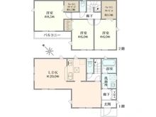 【東京都/府中市本宿町】府中市本宿町一丁目　新築戸建　2号棟 間取り図