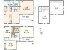 【東京都/府中市緑町】ブランピュール府中2号棟 間取り図