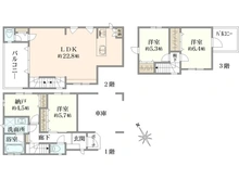 【東京都/大田区山王】山王3丁目　新築戸建 間取り図