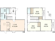 【東京都/府中市多磨町】府中市多磨町二丁目　中古戸建 間取り図