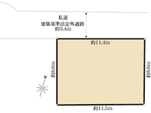 【東京都/世田谷区深沢】世田谷区深沢7丁目　戸建て（再建築不可） 区画図