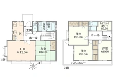 【神奈川県/横浜市港南区港南】横浜市港南区港南6丁目　戸建 間取り図