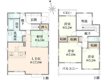【神奈川県/横浜市戸塚区名瀬町】戸塚区名瀬町　新築戸建 間取り図