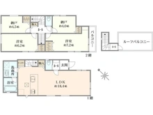 【神奈川県/横浜市戸塚区戸塚町】戸塚区戸塚町　新築戸建　B棟／全3棟 間取り図
