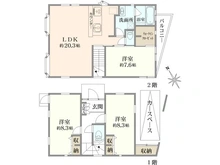 【神奈川県/横浜市神奈川区白幡町】神奈川区白幡町　戸建 間取り図