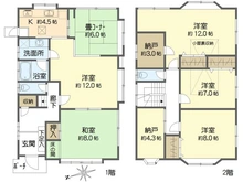 【大阪府/吹田市千里山西】吹田市千里山西六丁目　中古戸建 間取り図