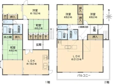 【大阪府/四條畷市岡山東】四条畷市岡山東五丁目　戸建 間取り図
