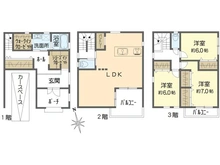 【大阪府/豊中市西泉丘】豊中市西泉丘二丁目　戸建 間取り図