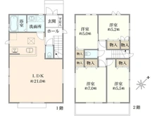 【神奈川県/横浜市旭区東希望が丘】旭区東希望が丘　新築戸建て　2号棟 間取り図