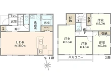 【神奈川県/横浜市緑区長津田みなみ台】緑区長津田みなみ台7丁目新築戸建て　2号棟 間取り図