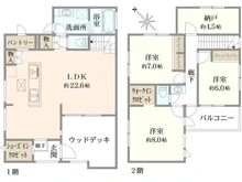 【東京都/三鷹市井の頭】三鷹市井の頭1丁目　新築戸建て 間取り図