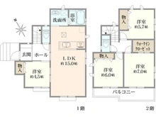 【東京都/町田市原町田】町田市原町田2丁目　新築戸建て　C号棟 間取り図