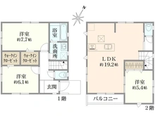 【神奈川県/横浜市青葉区鴨志田町】青葉区鴨志田町　新築戸建　1号棟 間取り図