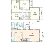 【神奈川県/相模原市南区上鶴間】相模原市南区上鶴間13期　新築戸建て2号棟 間取り図