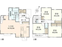 【神奈川県/横浜市緑区長津田】緑区長津田2丁目　新築戸建　A号棟 間取り図