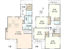 【神奈川県/横浜市緑区長津田】緑区長津田2丁目　新築戸建　C号棟 間取り図