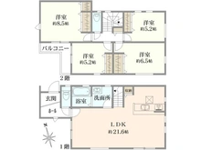 【神奈川県/横浜市緑区新治町】緑区新治町　新築戸建 間取り図