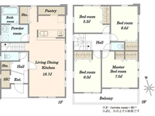 【神奈川県/川崎市麻生区王禅寺東】麻生区王禅寺東6丁目　7期　1号棟 間取り図