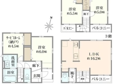 【東京都/江戸川区鹿骨】江戸川区鹿骨3丁目　新築戸建2号棟 間取り図