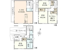 【千葉県/市川市稲荷木】市川市稲荷木3丁目　新築戸建　1号棟 間取り図