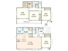 【千葉県/市川市大野町】市川市大野町1丁目　新築戸建 間取り図